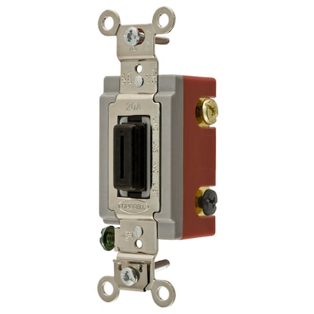 Bryant Toggle Switch, Three Way, 20A 120/277V AC, Back and Side Wired Key Guide, with Key 4903L